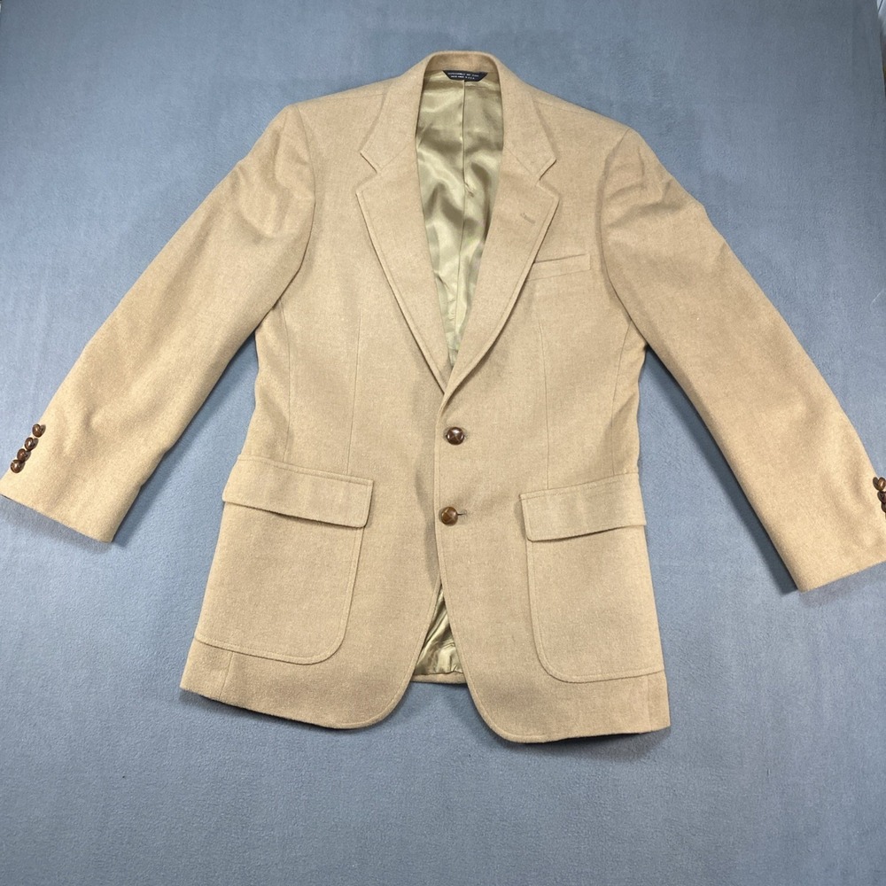 Vintage 1985 Charwood Davidsons Mens Blazer Tan 100% Mongolian Camel Hair 42 L